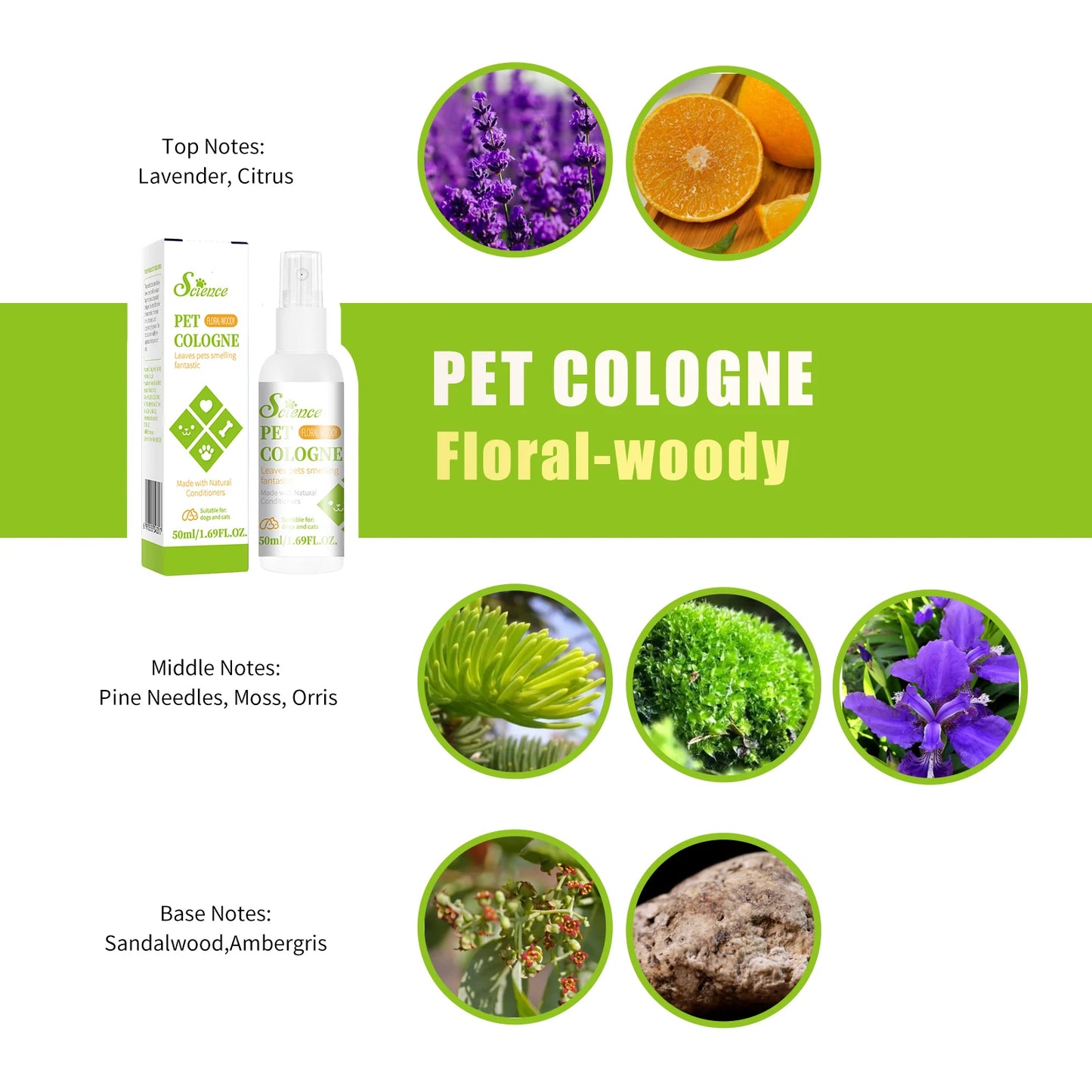 Odor Eliminator & Freshening Spray for Dogs & Cats (50ml)